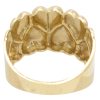 Puffed Heart Wide Band Ring 14K Gold back