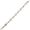 Rose Quartz, Rock Crystal and Filigree Art Deco Bracelet 14K White Gold Layout