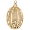 Vintage Caged Die Dice Charm 14K Gold front