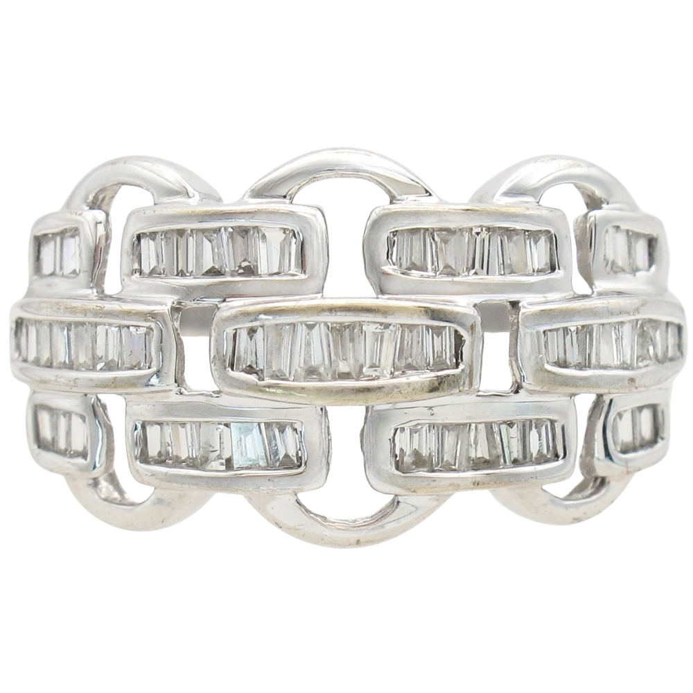 1.25ctw Tapered Baguette Diamond Ring 14K White Gold