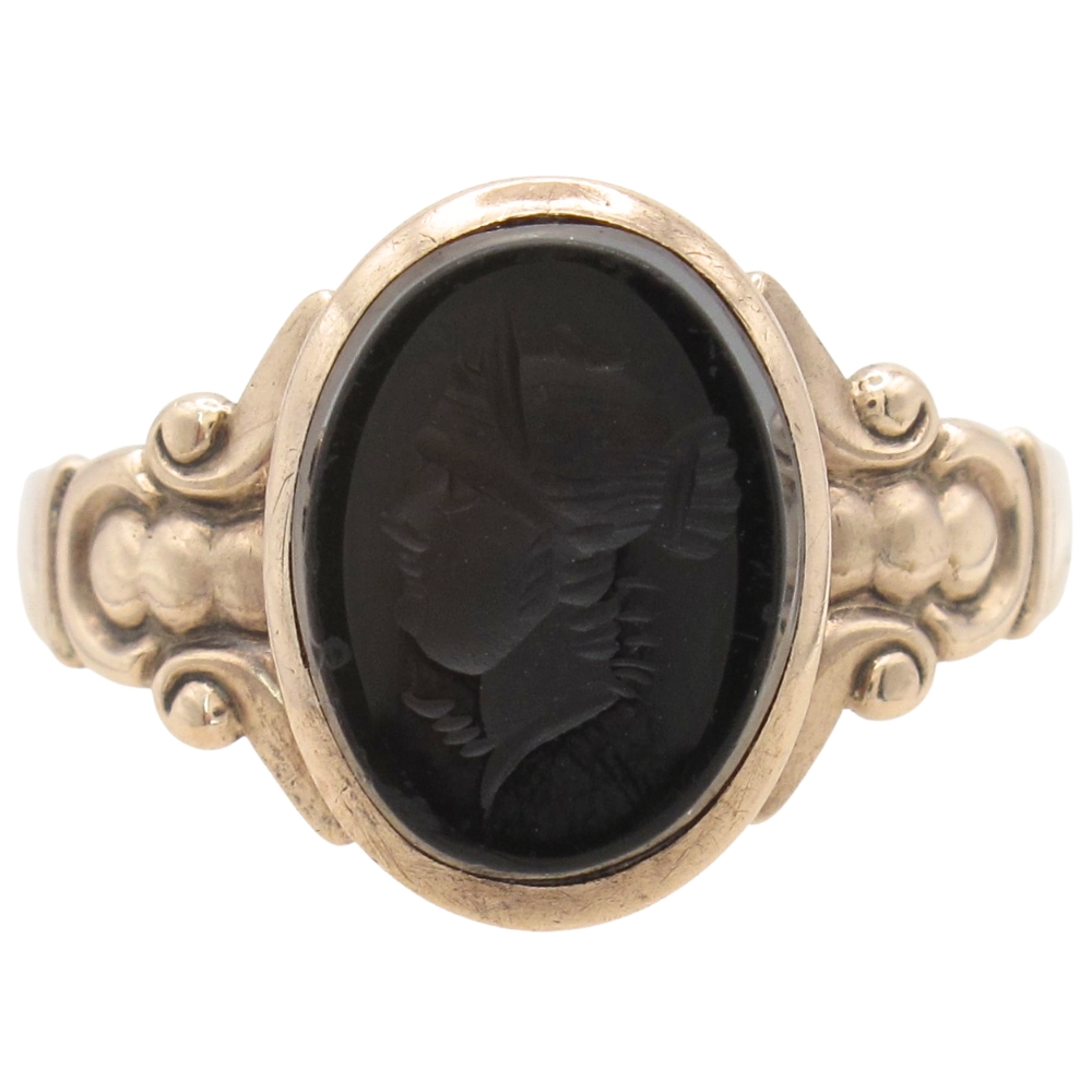 Victorian Carnelian Intaglio Ring 9K Gold