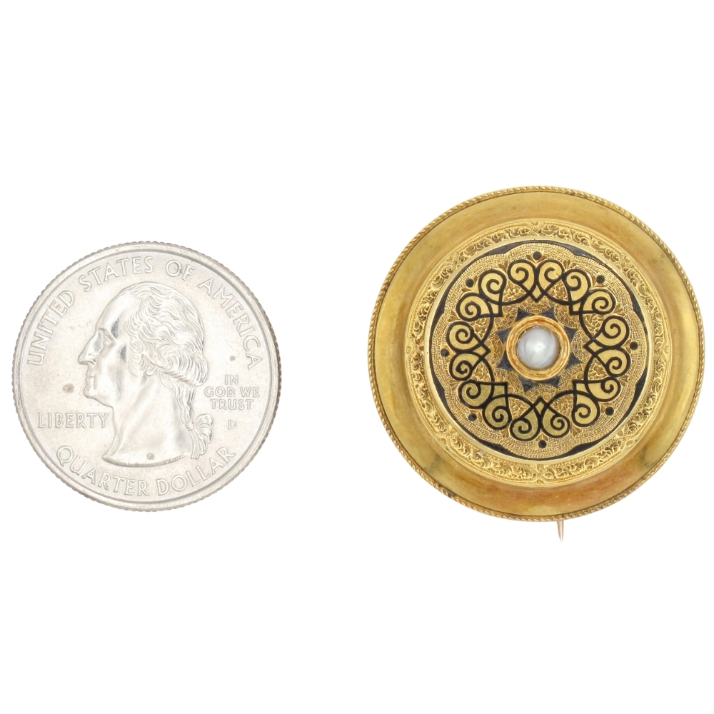 Buy Victorian Era Mourning Double Locket Brooch Pin 18K Gold