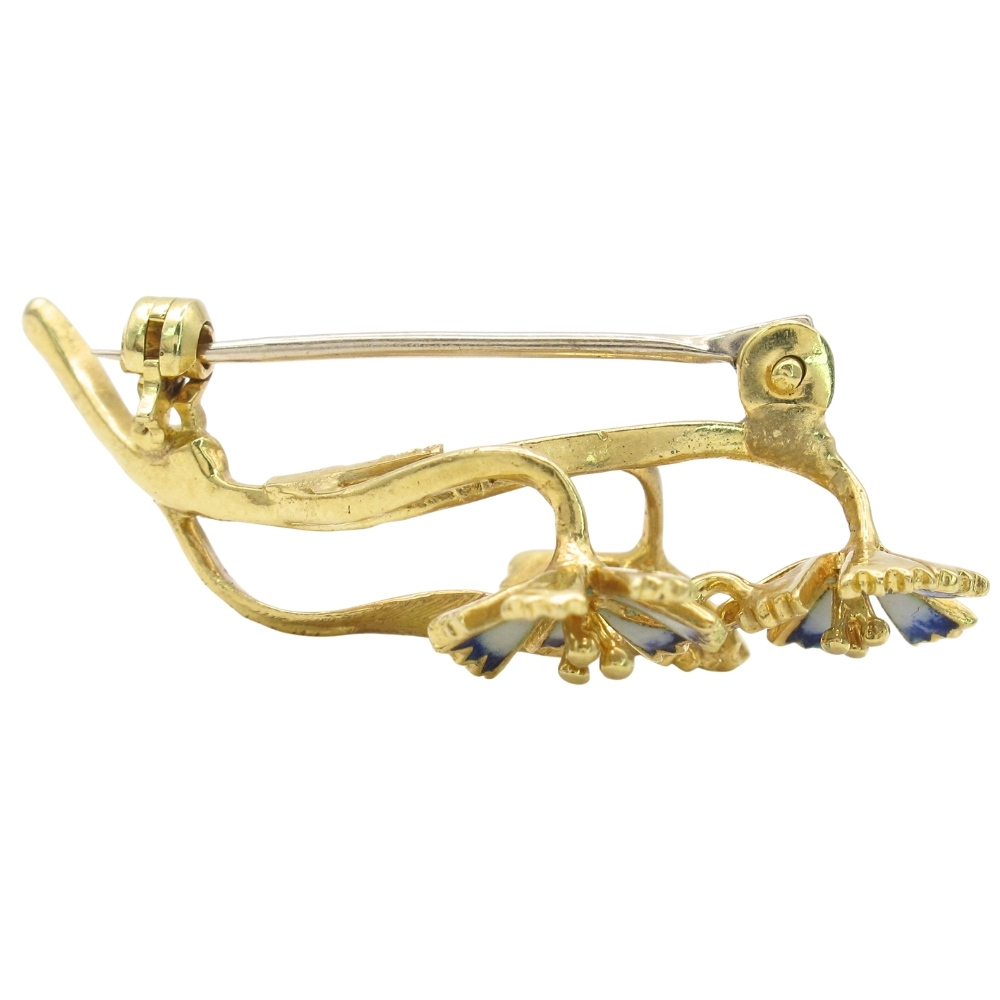 Buy Vintage Enamel Flower Brooch Pin 18K Gold Online | Arnold Jewelers