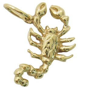 Detailed 14K gold Scorpion Pendant Charm With Attached Bale