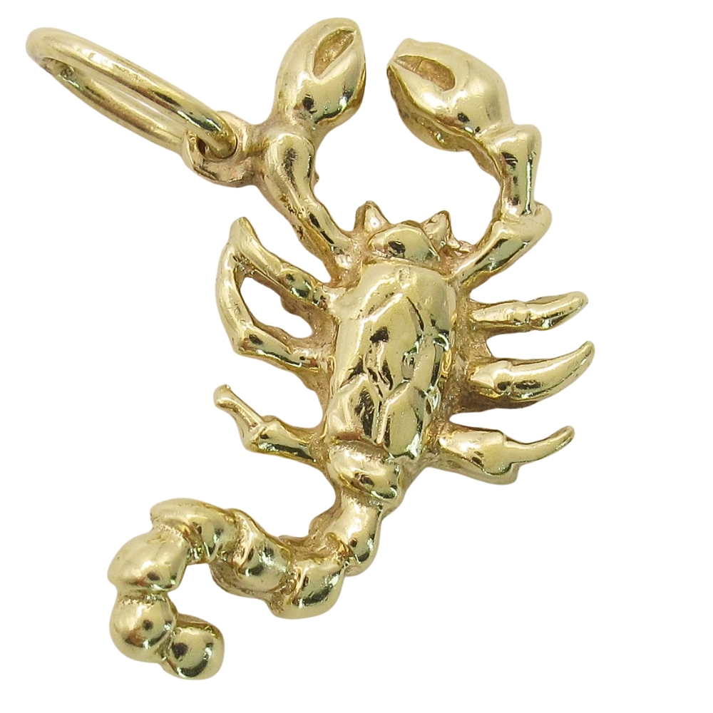 14K Gold Scorpion Charm Pendant