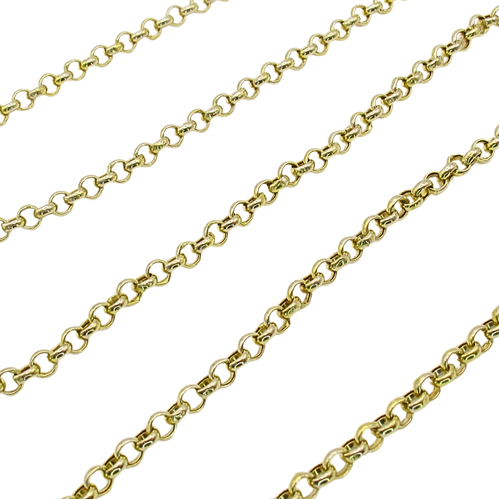 14K Gold Rounded Cable Link Chain Necklace