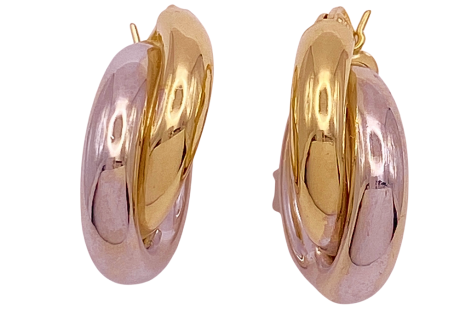 14K Two-Tone Hoops