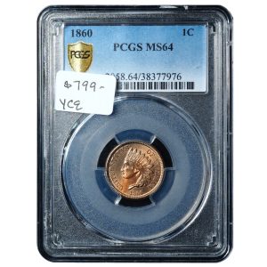 1860 Indian Head Cent MS64 PCGS Cert Front