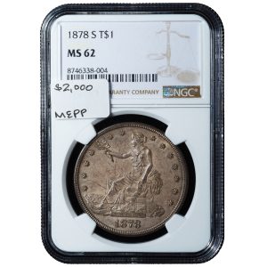 1878-S Trade Dollar MS62 NGC Cert Front