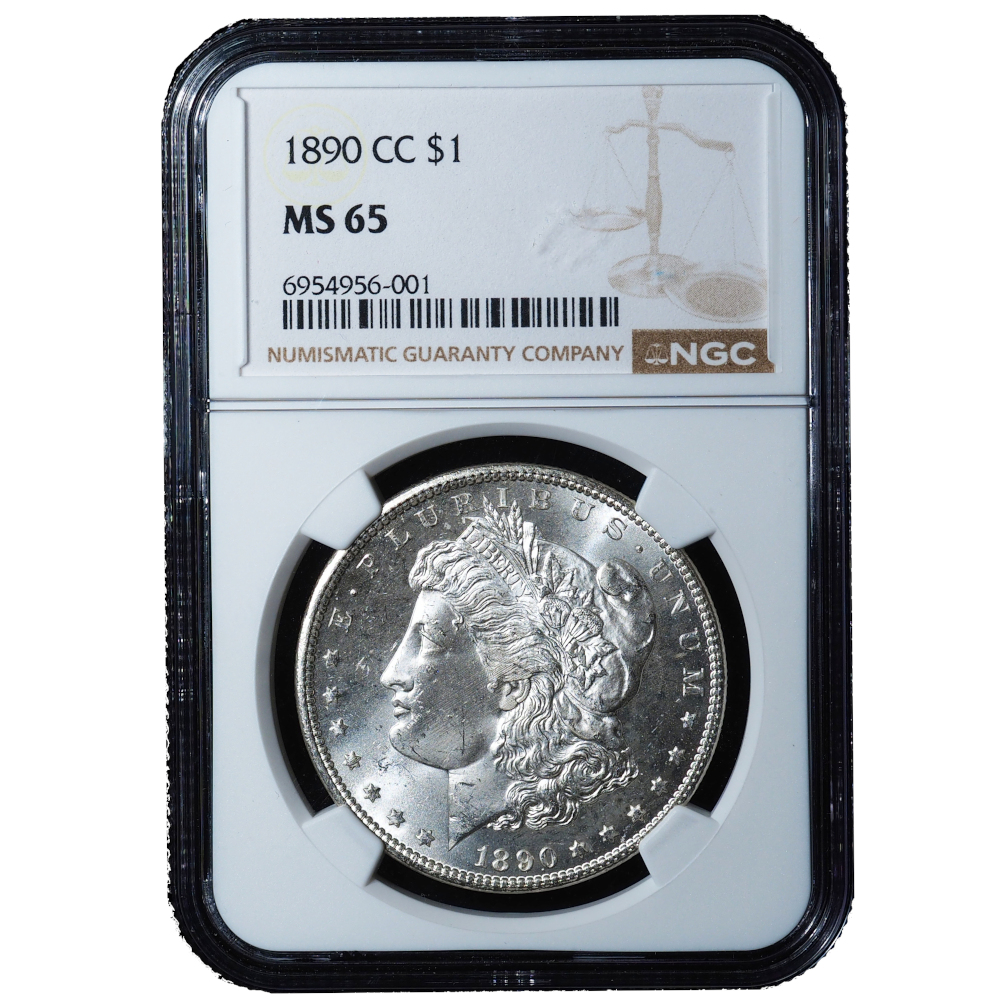 1890-CC Morgan Dollar MS65 NGC – Blast White Carson City Gem