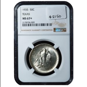 1935 Texas Commemorative Half Dollar MS67+ NGC Cert Front