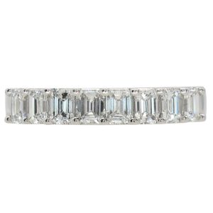 1ctw Emerald Cut Diamond Band Ring 14KWhite Gold