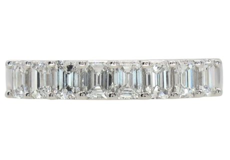 1ctw Emerald Cut Diamond Band Ring 14KWhite Gold