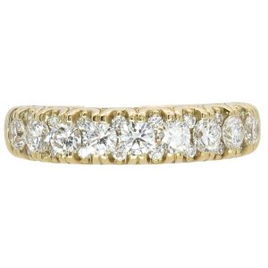 1ctw Multi Size Chunky Half Diamond Band 14K Yellow Gold
