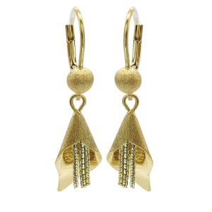 Drop Hoop Teardrop Design With Attached Tassels Front View