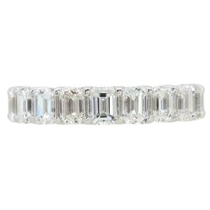 2.12ctw Emerald Cut Diamond Half Band Ring 14K White Gold