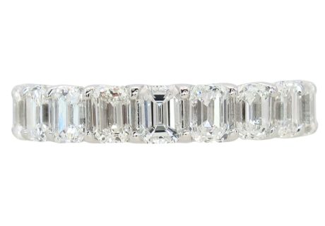 2.12ctw Emerald Cut Diamond Half Band Ring 14K White Gold