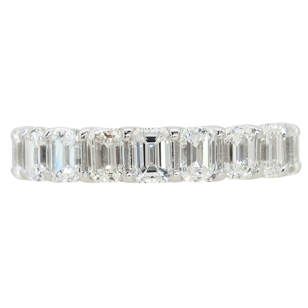 2.12ctw Emerald Cut Diamond Half Band Ring 14K White Gold