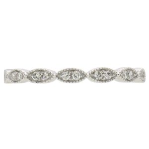 .25ctw Diamond Marquise Milgrain Band Ring 14K White Gold
