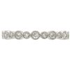 .27ctw Alternating Diamond Milgrain Bezel Band Ring 14K White Gold