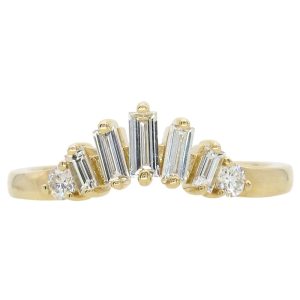 .42ctw Baguette Diamond Curved Band Ring 14K Yellow