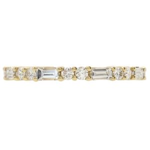 .50ctw Baguette & Round Diamond Band Ring 14K Yellow Gold