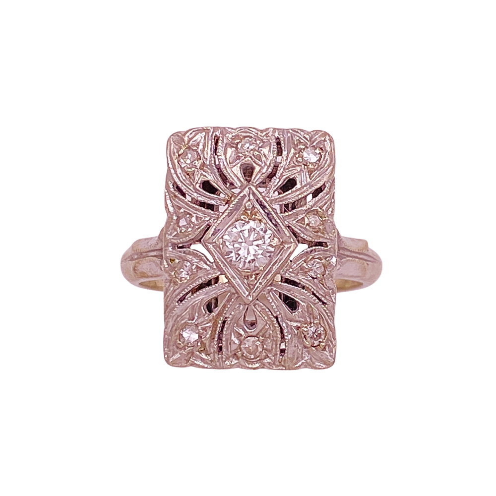Art Deco Era Diamond Ring .40 Carat TW, VS Quality 14K White Gold