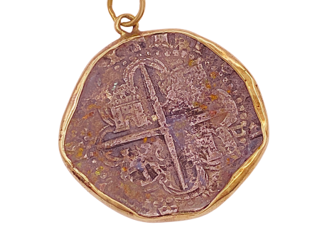 Atocha 8 Reale Coin Pendant 14K Frame