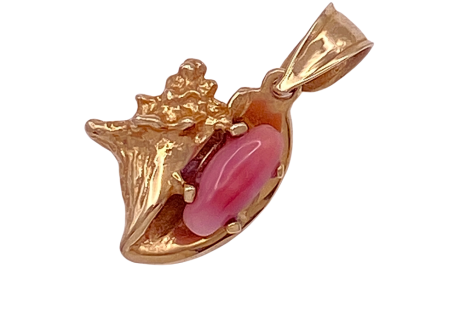 Conch Pearl Charm 14K Gold
