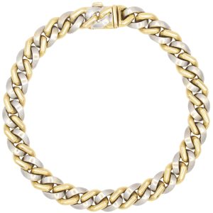 Cuban Chain Link Bracelet 18K Two-Tone Gold front