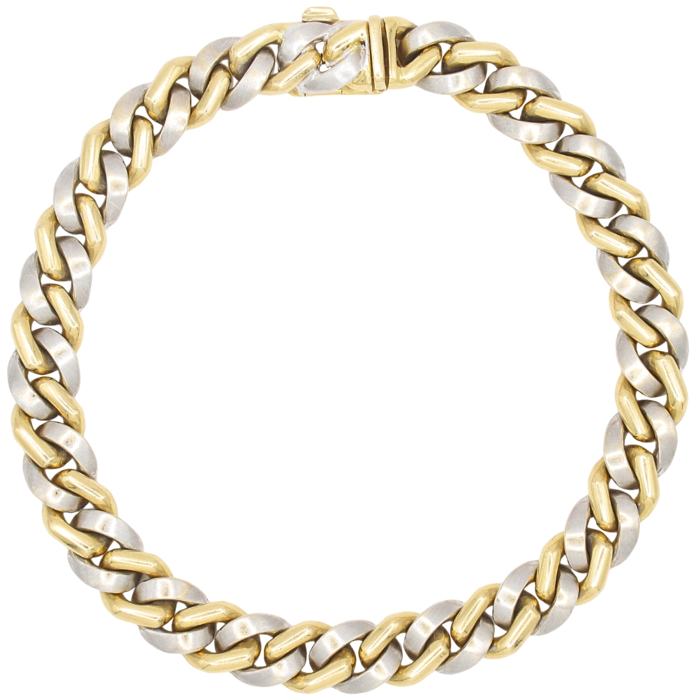 Cuban Chain Link Bracelet 18K Two-Tone Gold