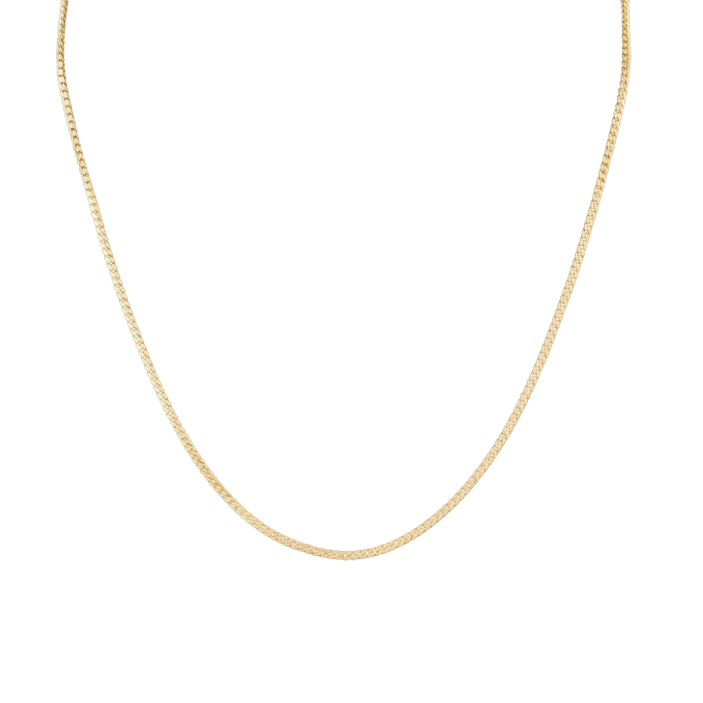 Curb Link Chain Necklace 14K Yellow Gold 18″ 2MM