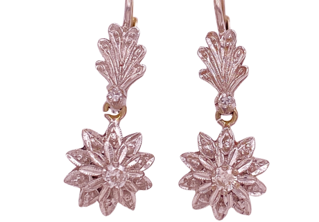 Diamond 18K WG Dangle Vintage Earrings