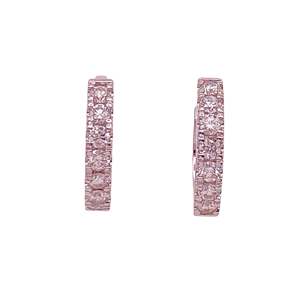 Diamond Huggie Hoop Earrings .35 Carat TW 14K White Gold