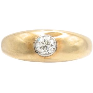 Edwardian 0.29ct Old European Diamond Solitaire Ring 14K Gold front