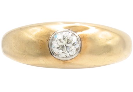 Edwardian 0.29ct Old European Diamond Solitaire Ring 14K Gold front