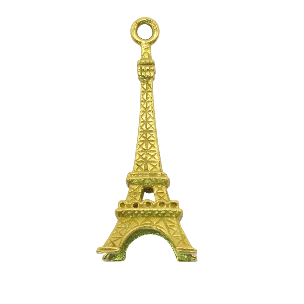 Eiffel Tower Charm 18K Gold Three-Dimensional Reversible