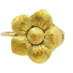 Golden Flower Ring Front View