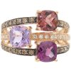 Le Vian 3.02ctw Amethyst, Rhodolite, & Tourmaline Ring 14K Strawberry Gold front