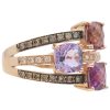 Le Vian 3.02ctw Amethyst, Rhodolite, & Tourmaline Ring 14K Strawberry Gold side