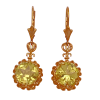 Lemon Quartz Dangle Earrings 6.40 ctw 14K