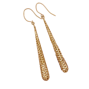 Long Dangle Earrings 14K Gold