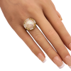 Mabe Pearl Diamond Ring on Hand