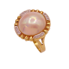 Mabe Pearl Diamond Rng 14KTT Gold Alt View