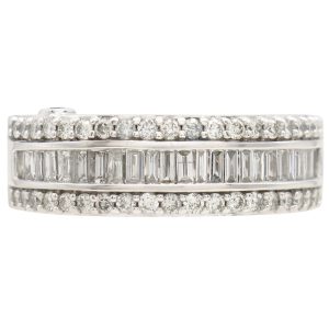 Marilyn Monroe 0.75ctw Baguette Diamond Band Ring 14K White Gold front