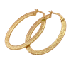 Oval Greek Key Hoops 14K Gold