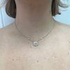 Pave Diamond Rode Necklace in 14K White Gold, 0.59ctw Modeled