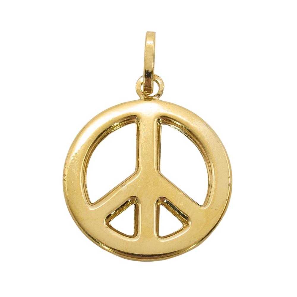Peace Sign Pendant Or Charm 18K Gold