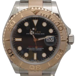 Pre-Owned Rolex 40MM Yachtmaster (2021)Rose Gold And Stainless Steel Model 126621 Front Close