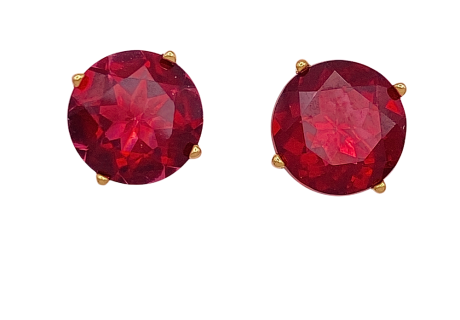 Red Sapphire Studs 14K 5.50 ctw